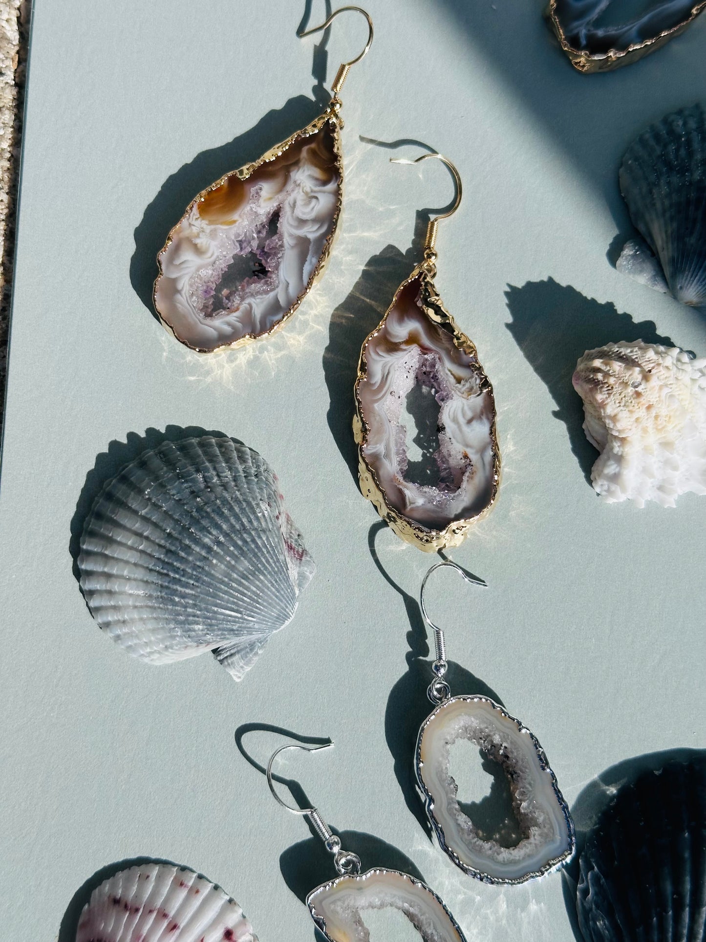 Agate Druzy Slice Earrings
