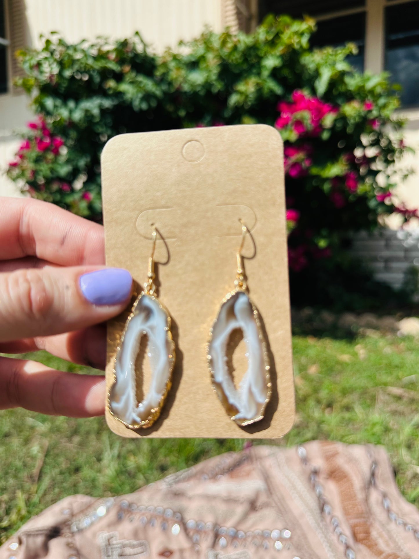 Agate Druzy Slice Earrings