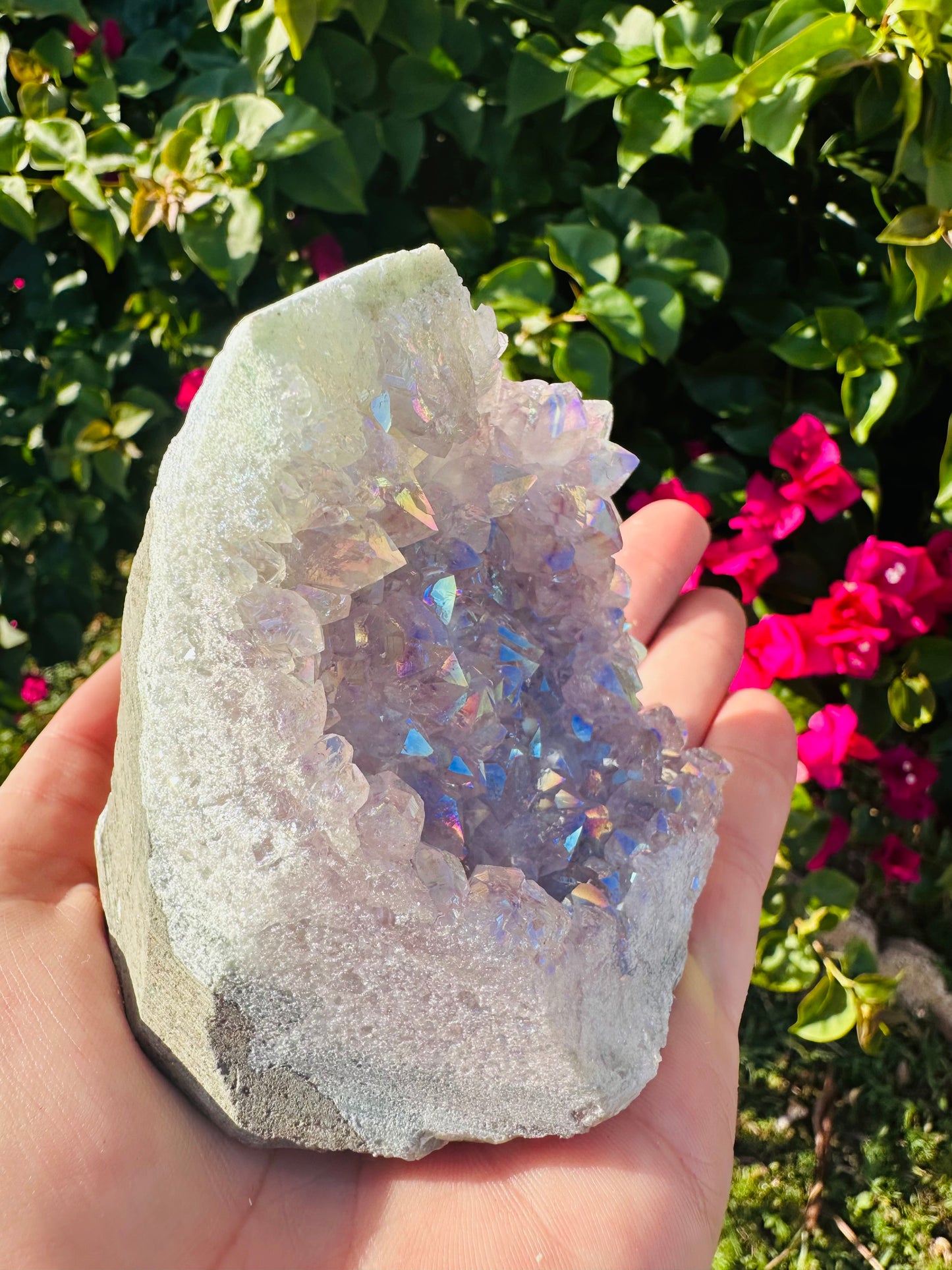 Freestanding Angel Aura Amethyst Druzy