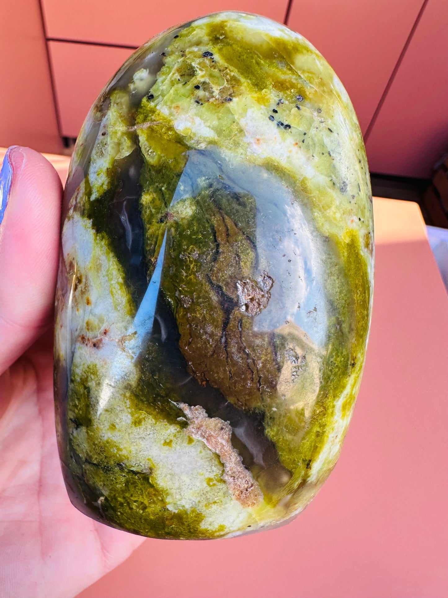 Madagasgar Green Opal Freeform Tower
