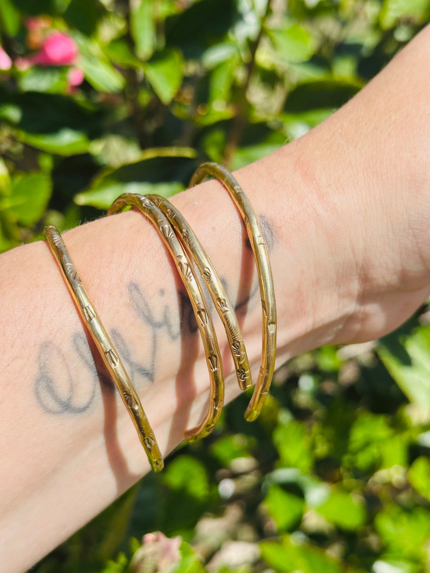 Brass Stamped Cuffs