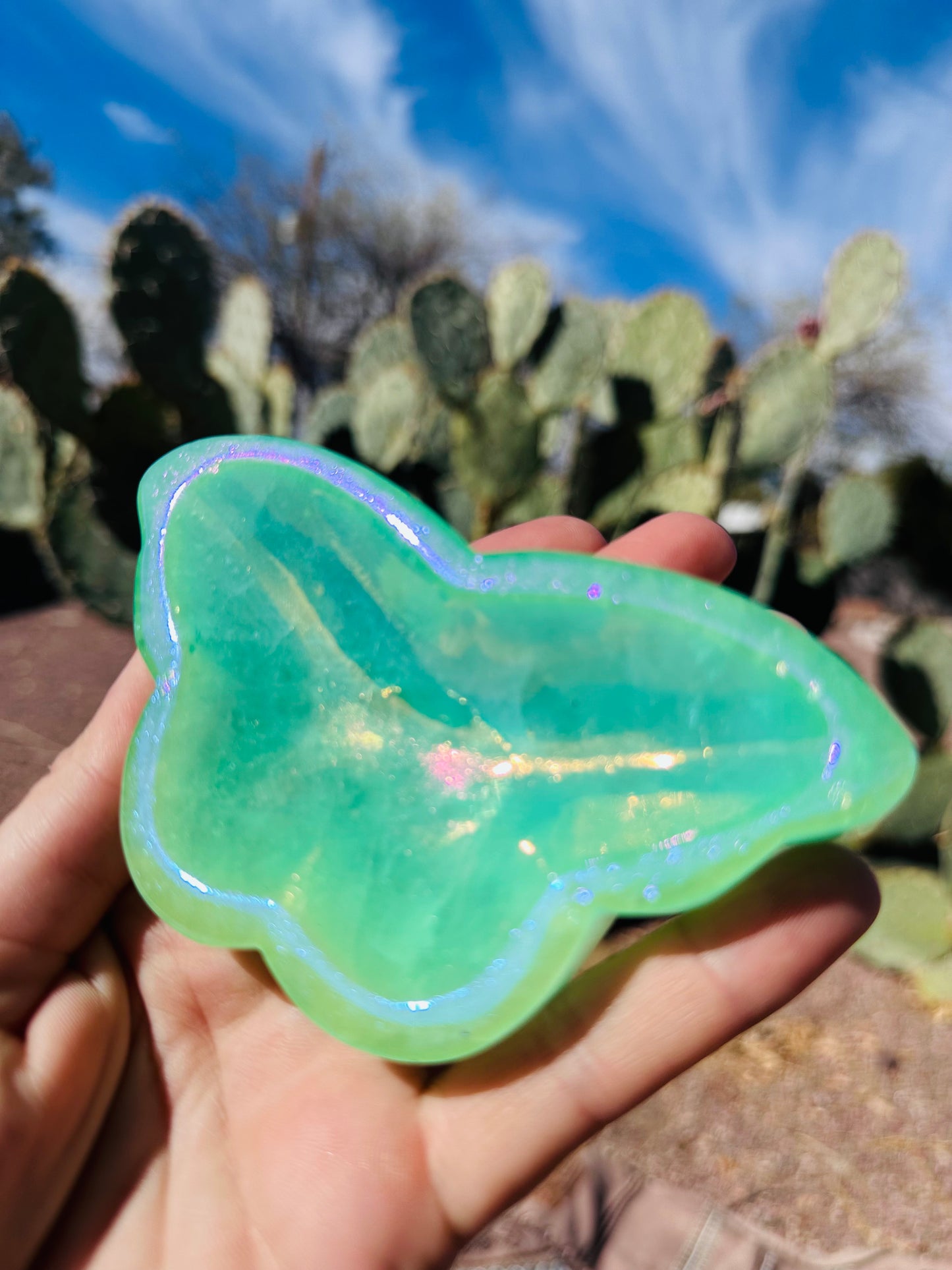 Butterfly Quartz Aura Dish 🦋
