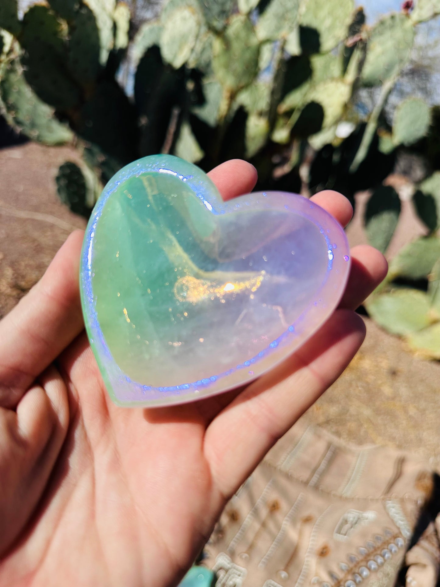 Rose Quartz Aura Heart Dish