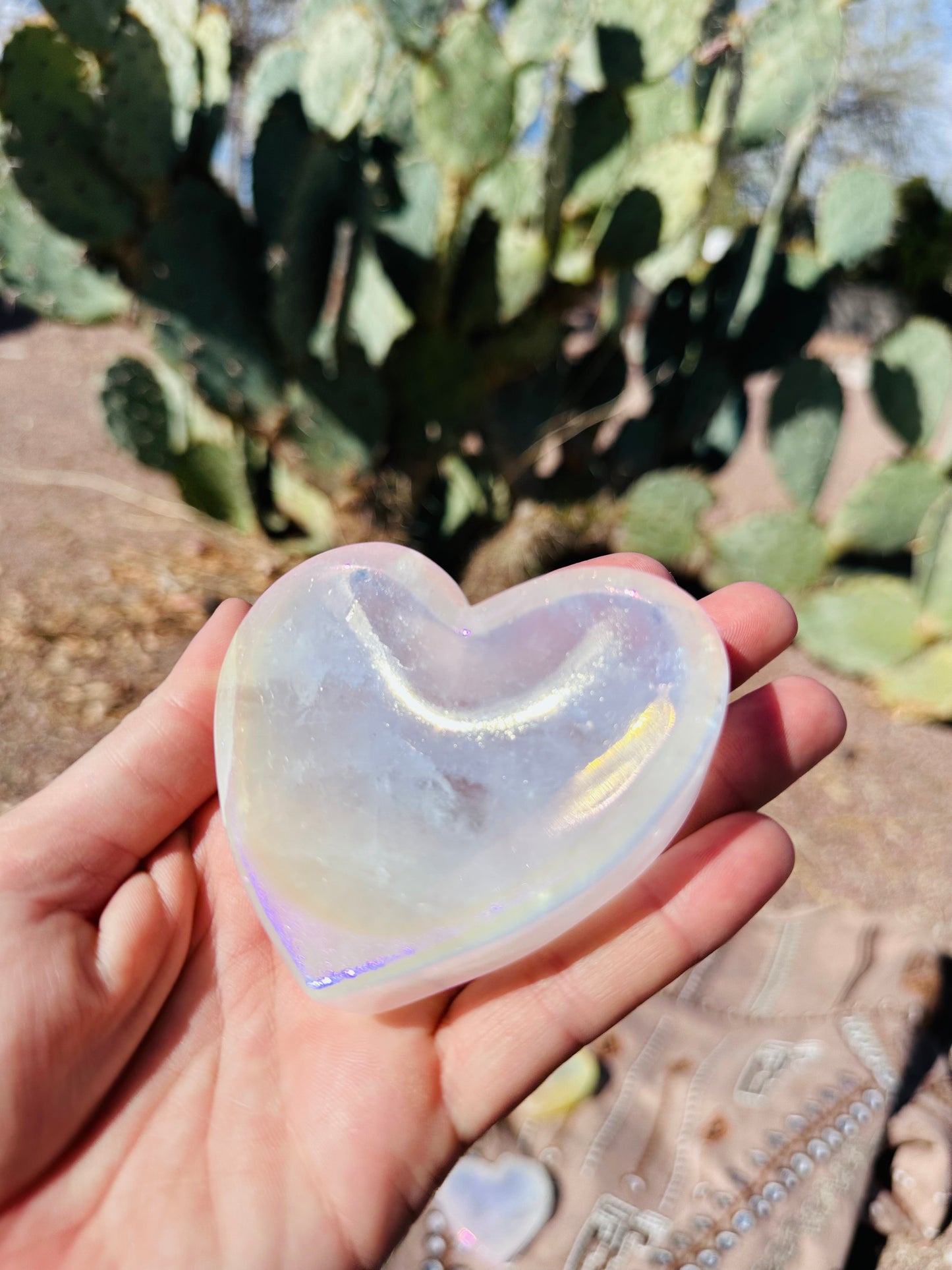 Rose Quartz Aura Heart Dish