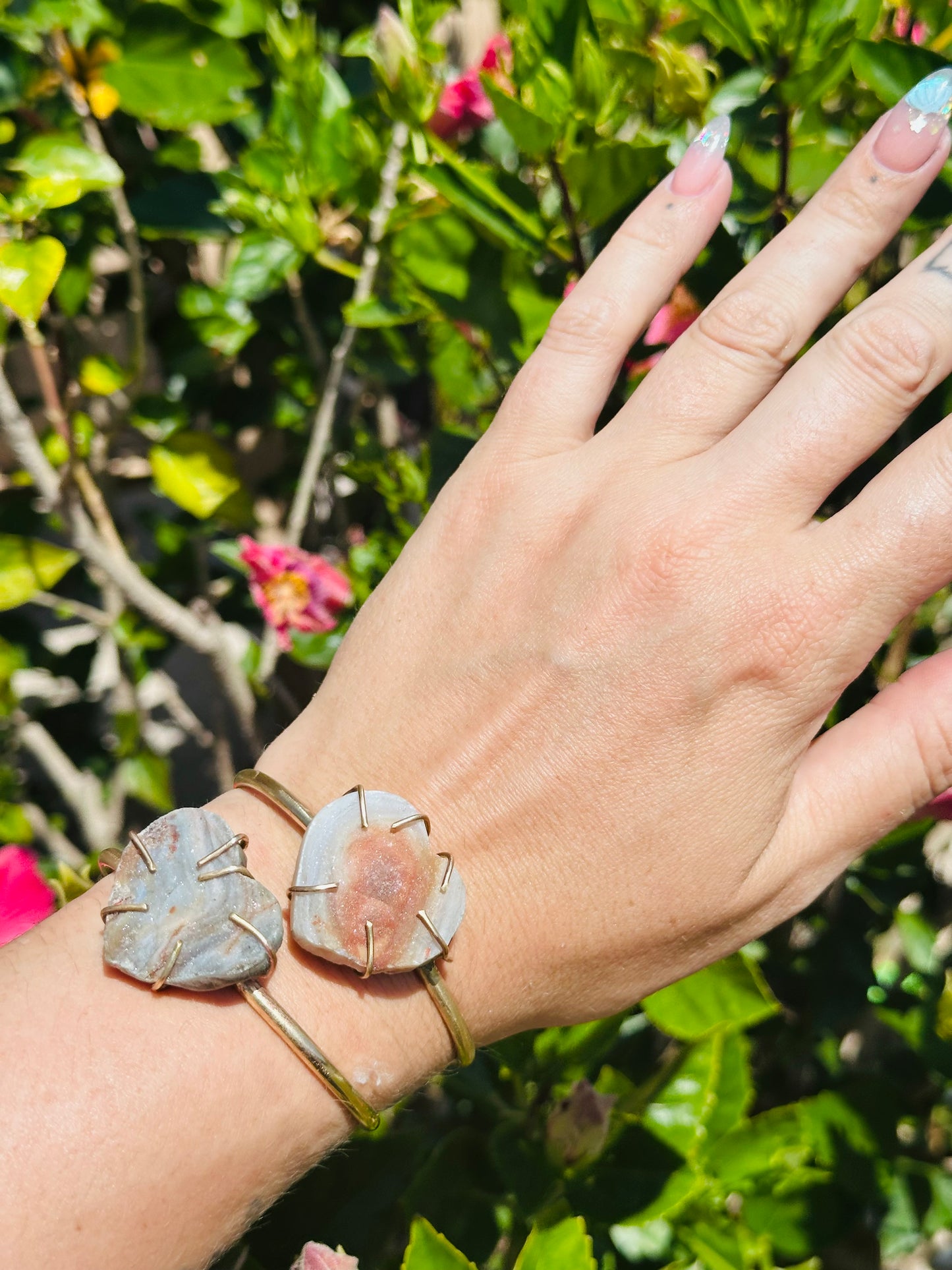 Druzy Heart Cuff Bracelet