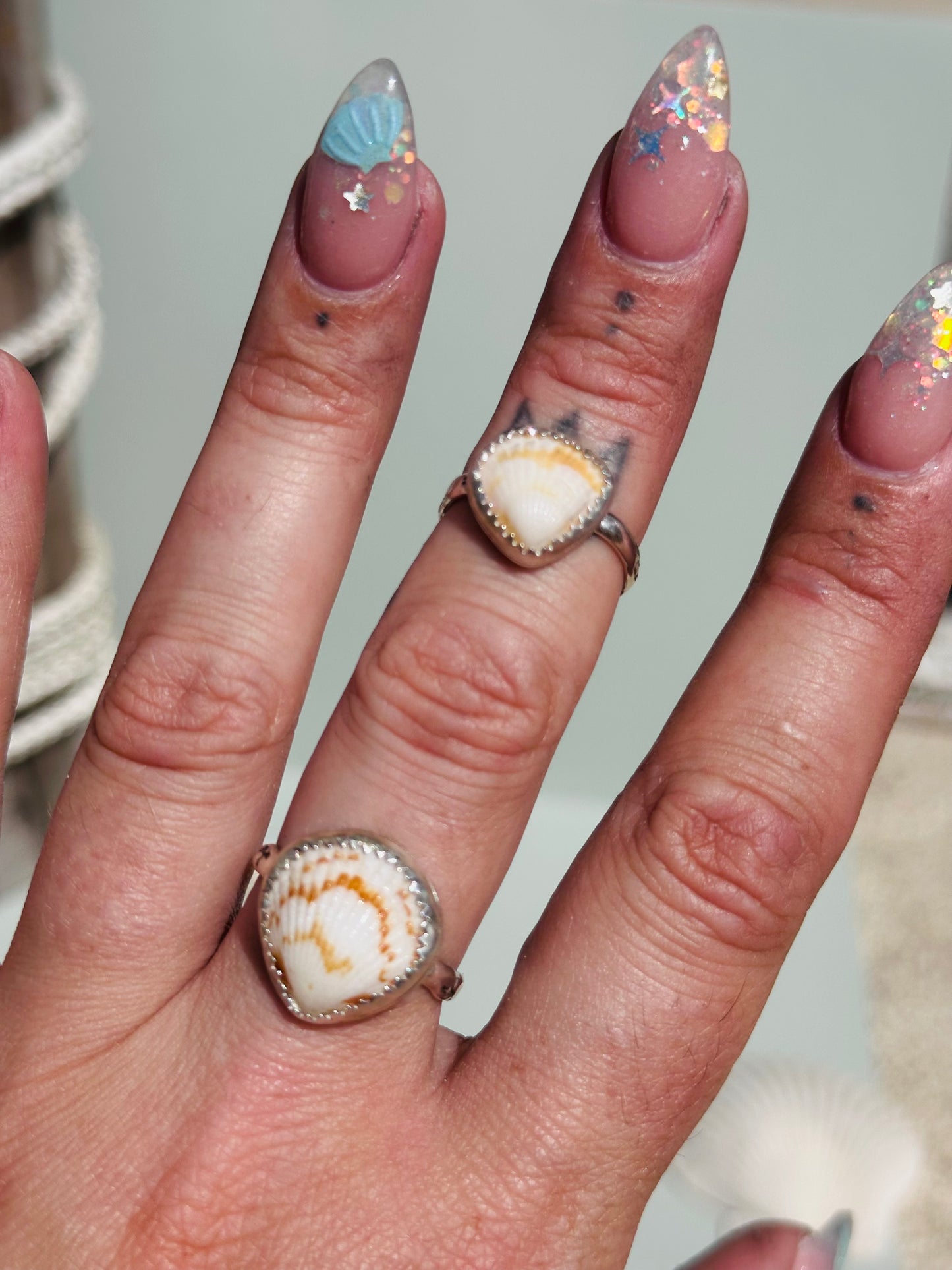 Tiny Shell Silver Ring