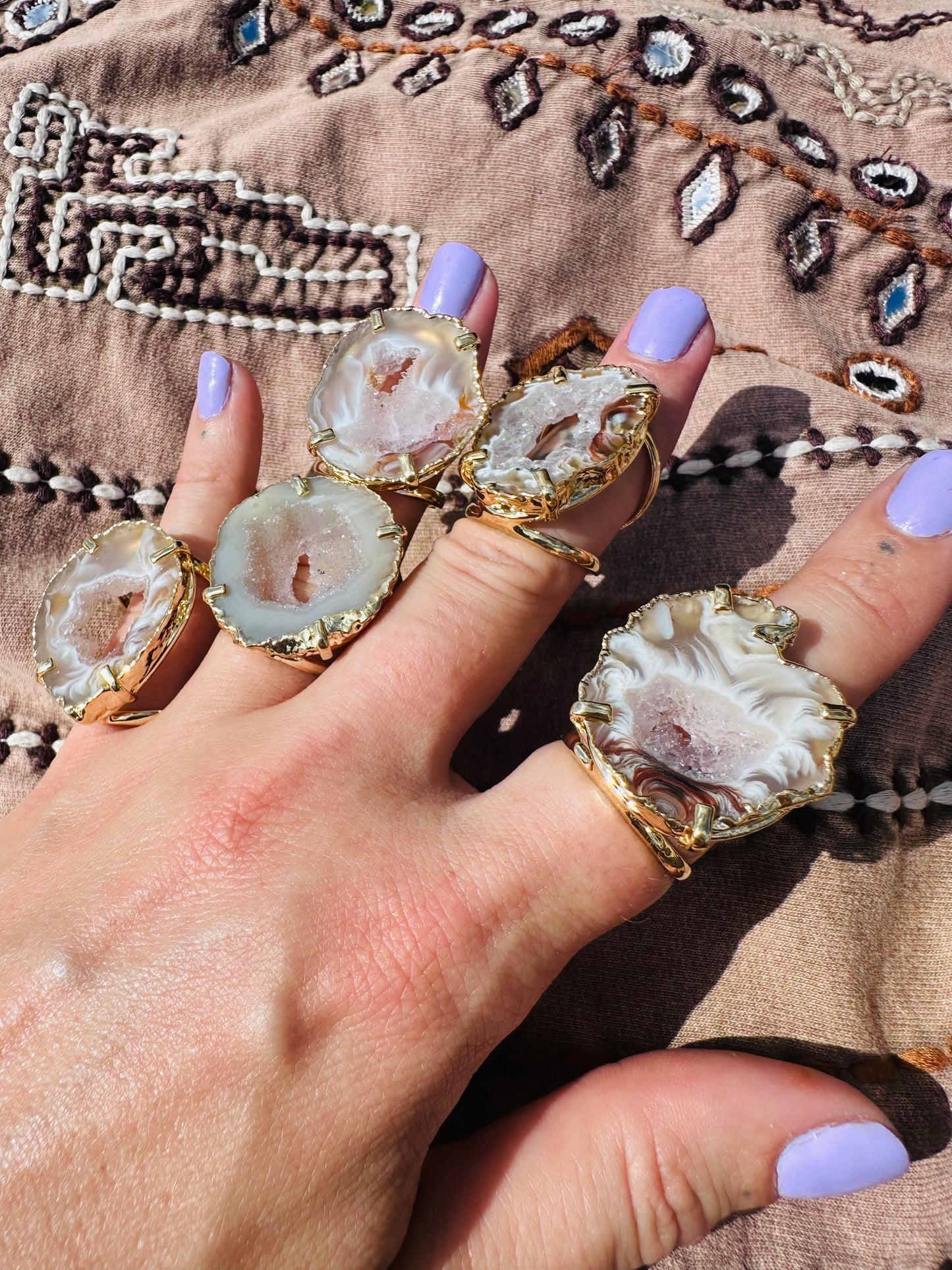 Geode Druzy Gold Rings ✨