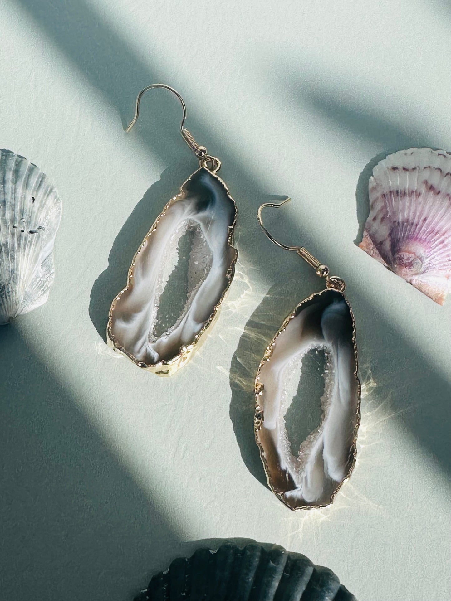 Agate Druzy Slice Earrings