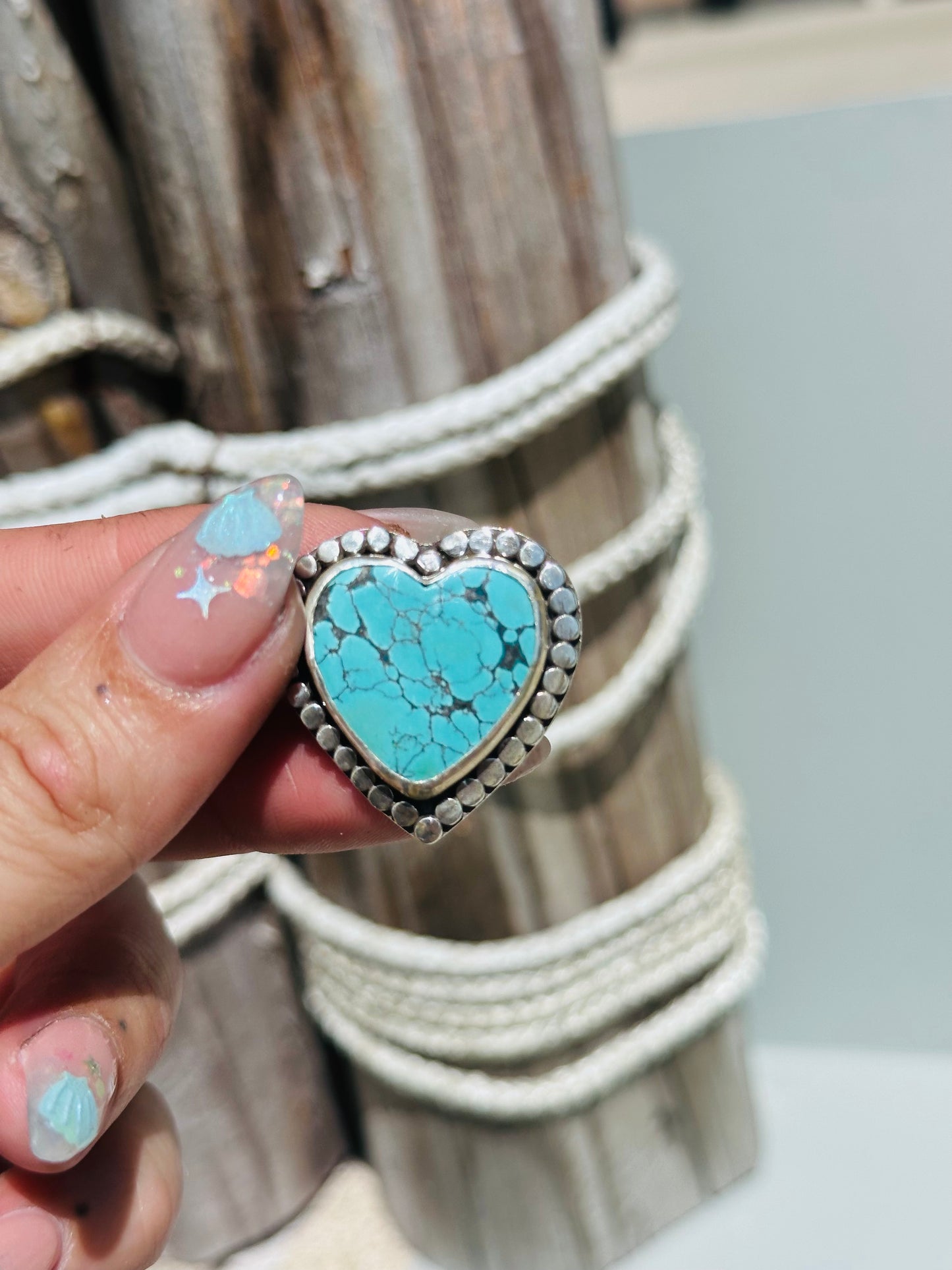Turquoise Sterling Silver Heart Ring