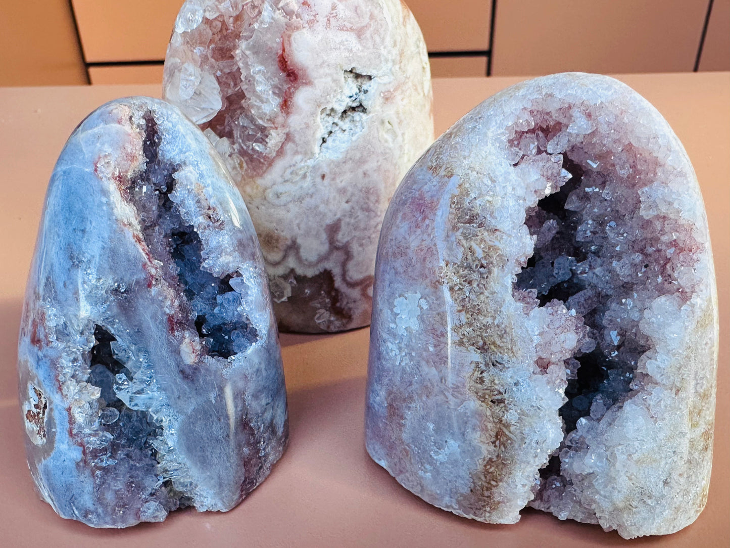 Pink Amethyst Druzy Freeforms
