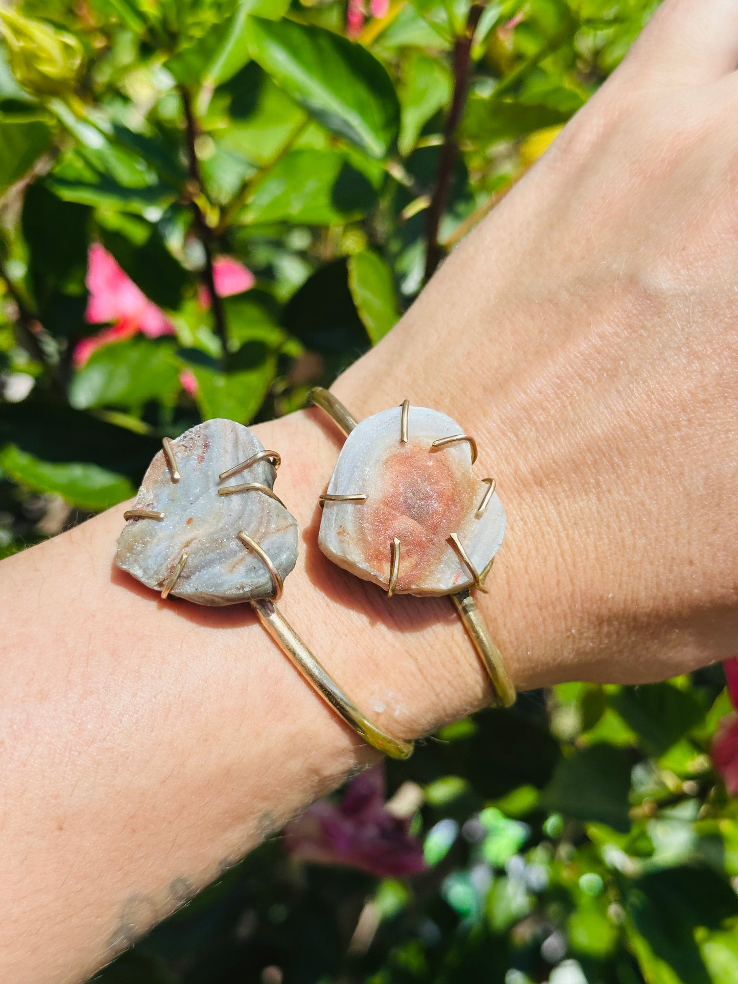 Druzy Heart Cuff Bracelet