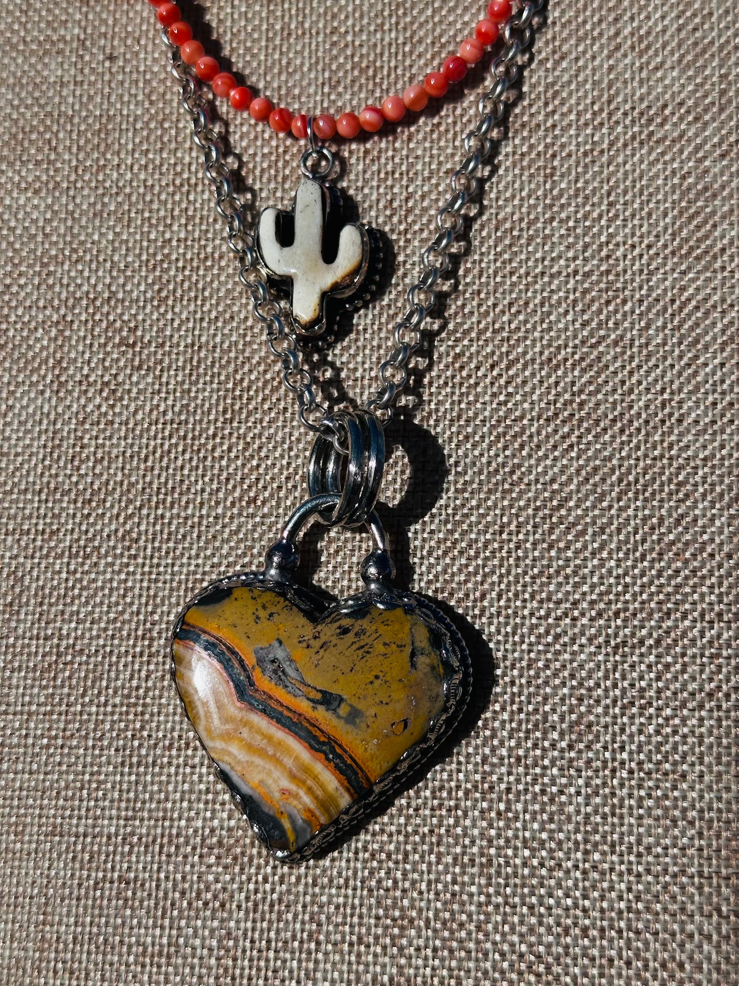 Bumble Bee Jasper Heart Pendant