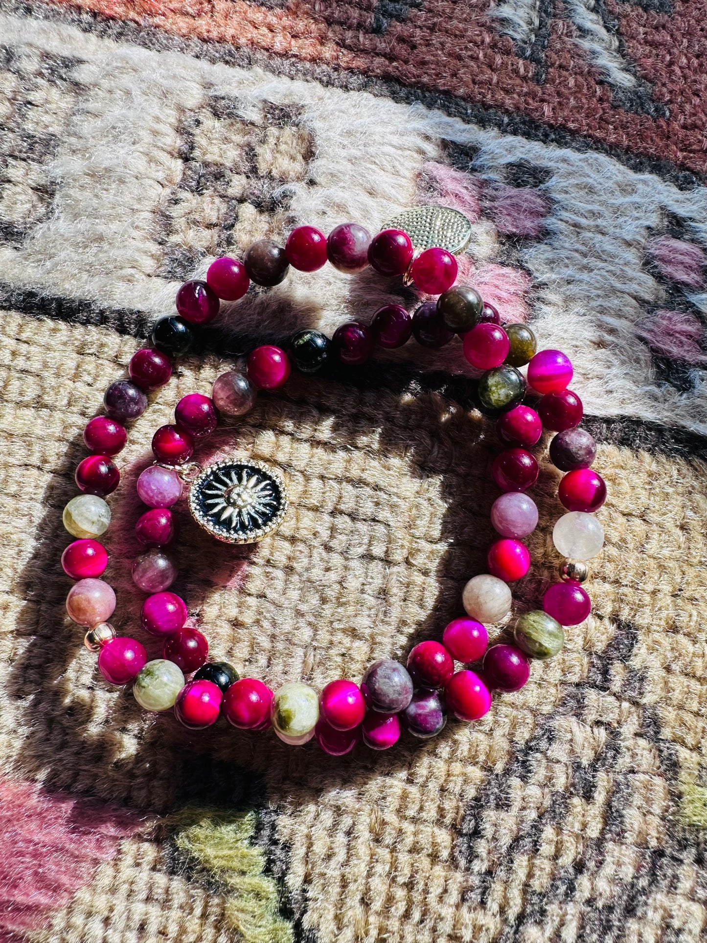 Coloured Tourmaline Celestial Charm Bracelets
