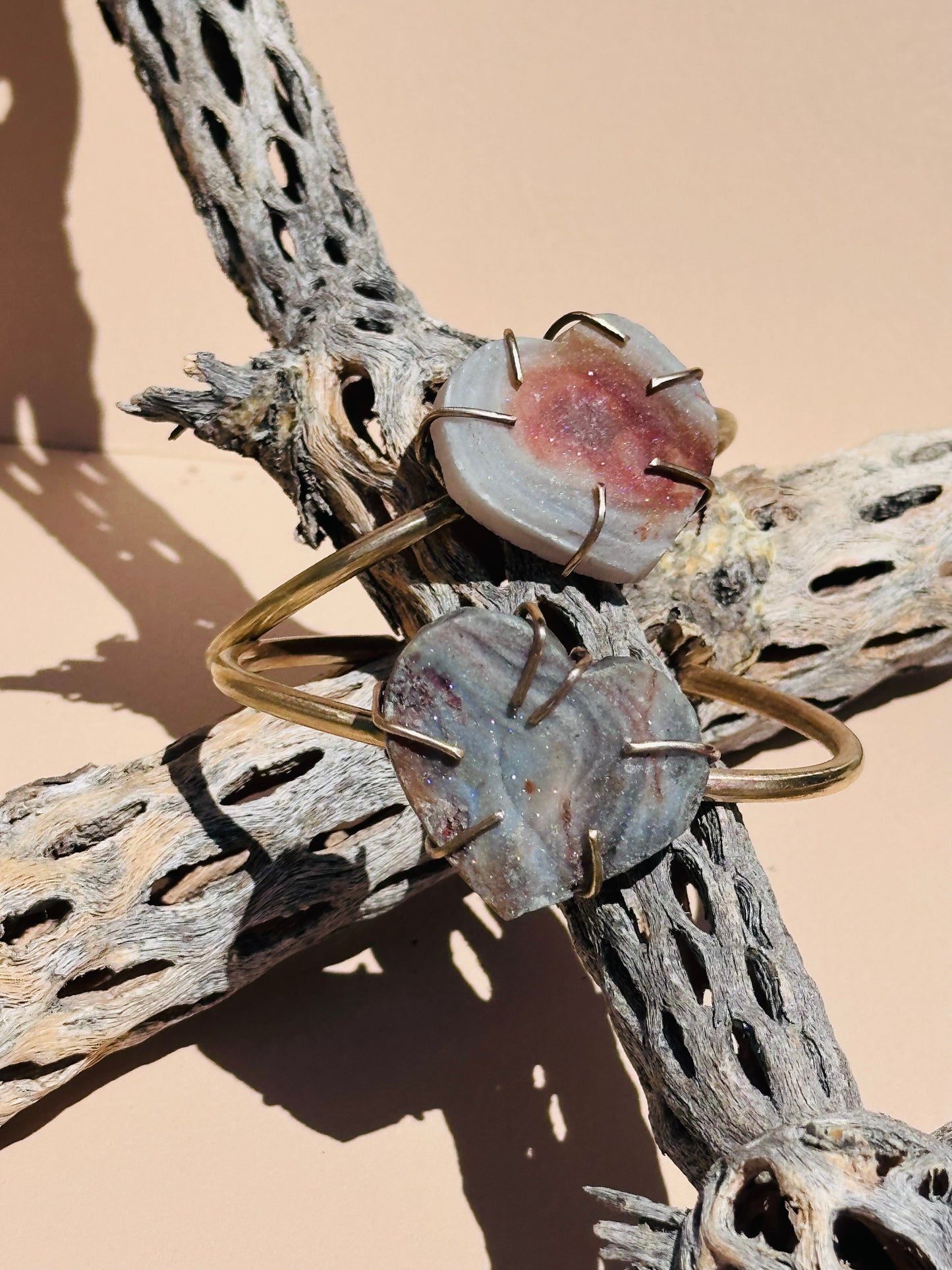 Druzy Heart Cuff Bracelet