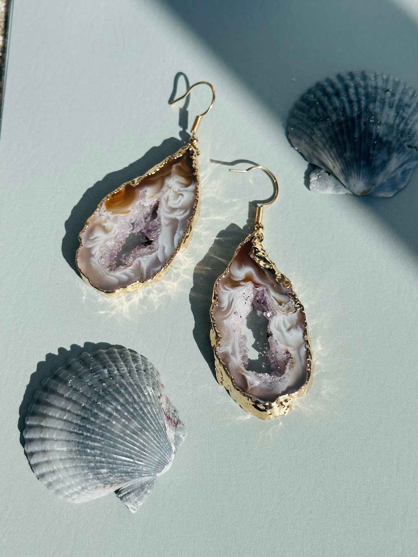 Agate Druzy Slice Earrings