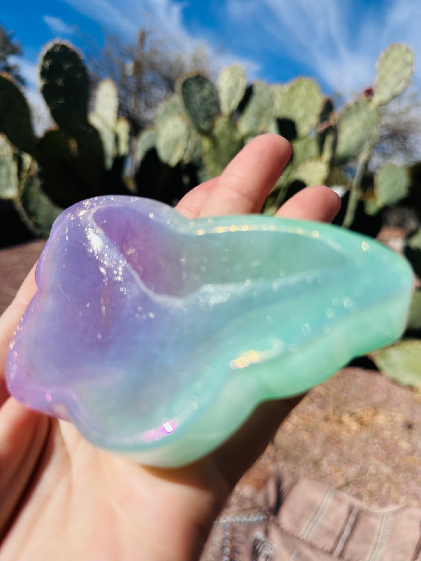 Butterfly Quartz Aura Dish 🦋