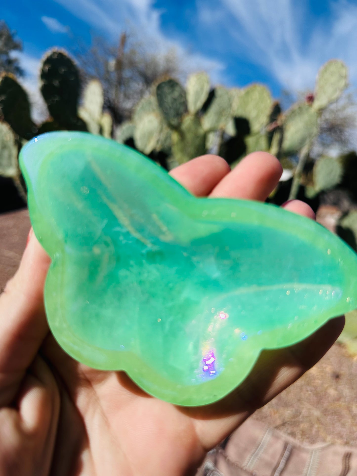 Butterfly Quartz Aura Dish 🦋