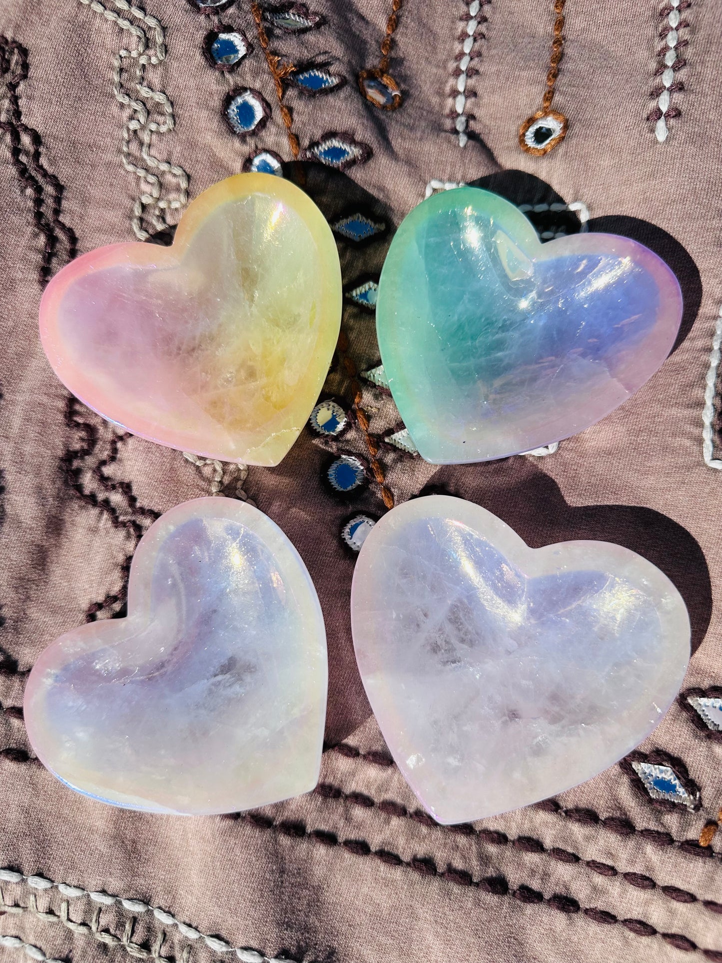 Rose Quartz Aura Heart Dish