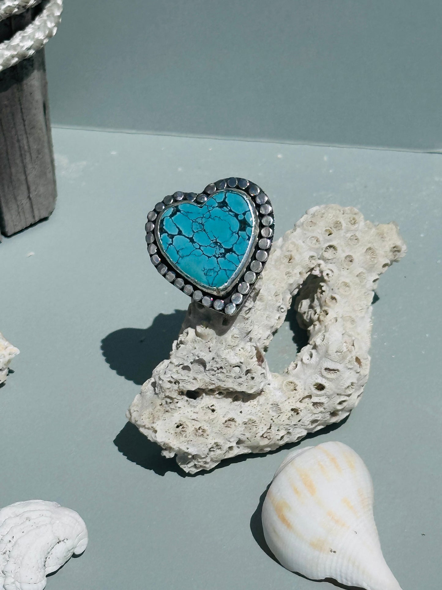 Turquoise Sterling Silver Heart Ring