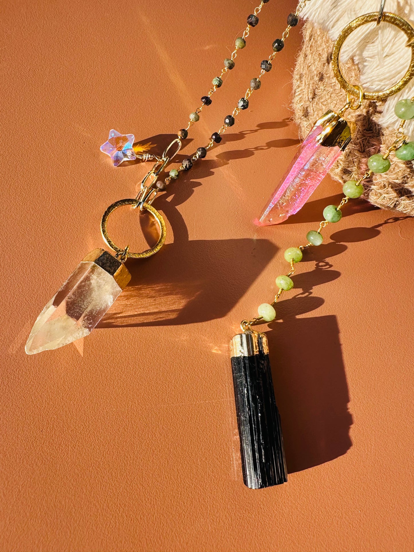 Pink Aura Crystal Pink Mix Necklace