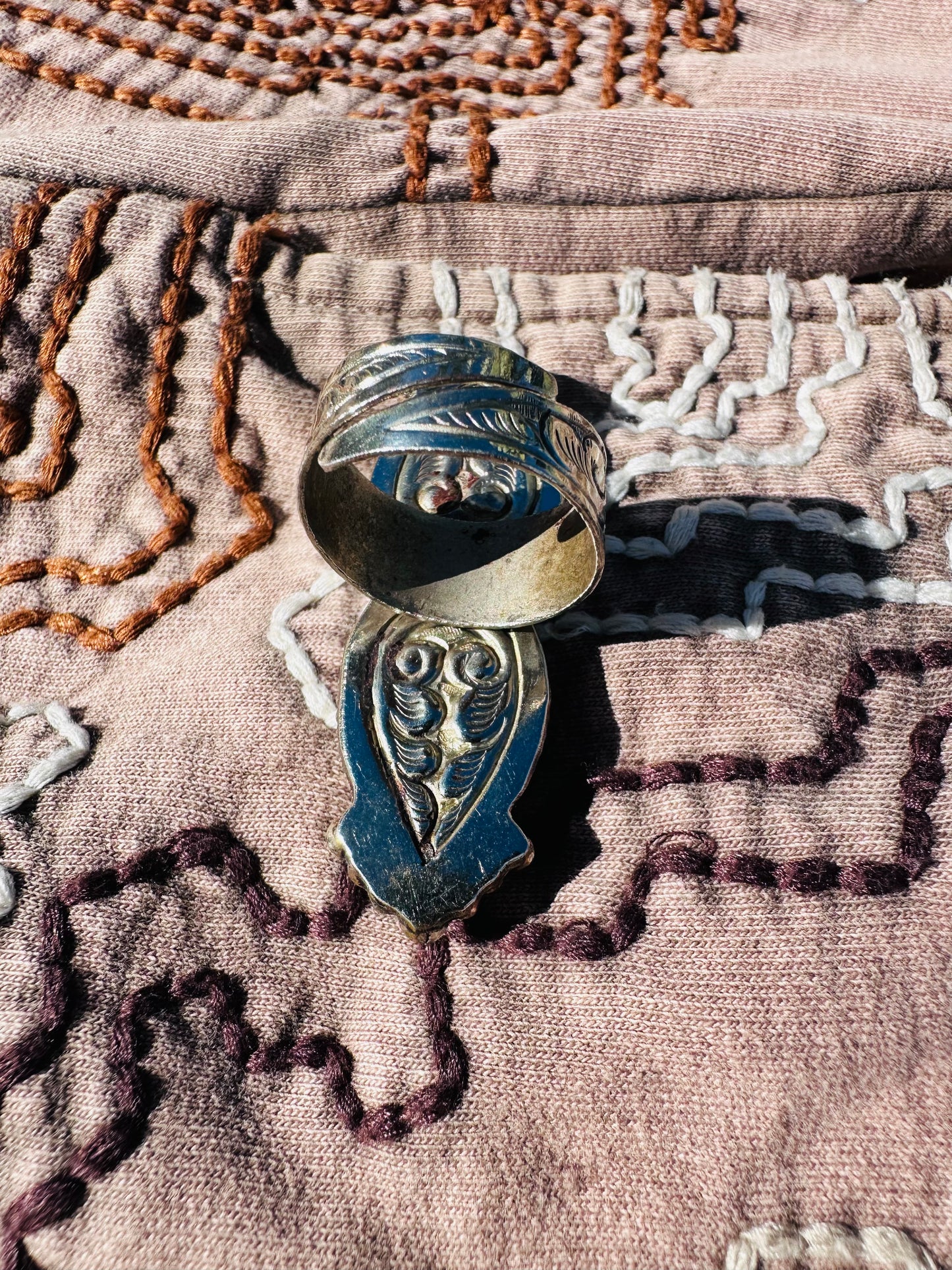 Fossilized Coral Crystal Ring