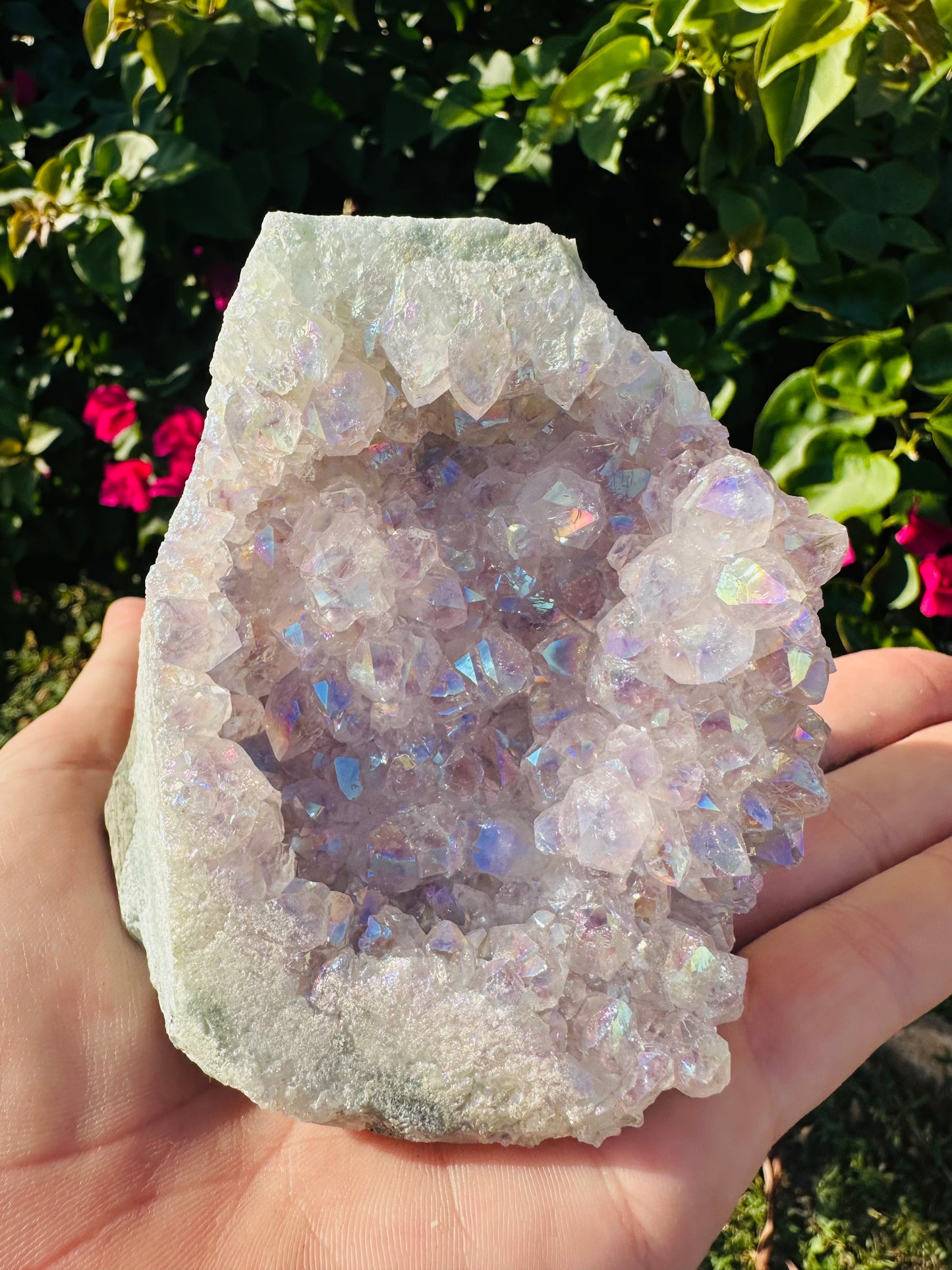 Freestanding Angel Aura Amethyst Druzy