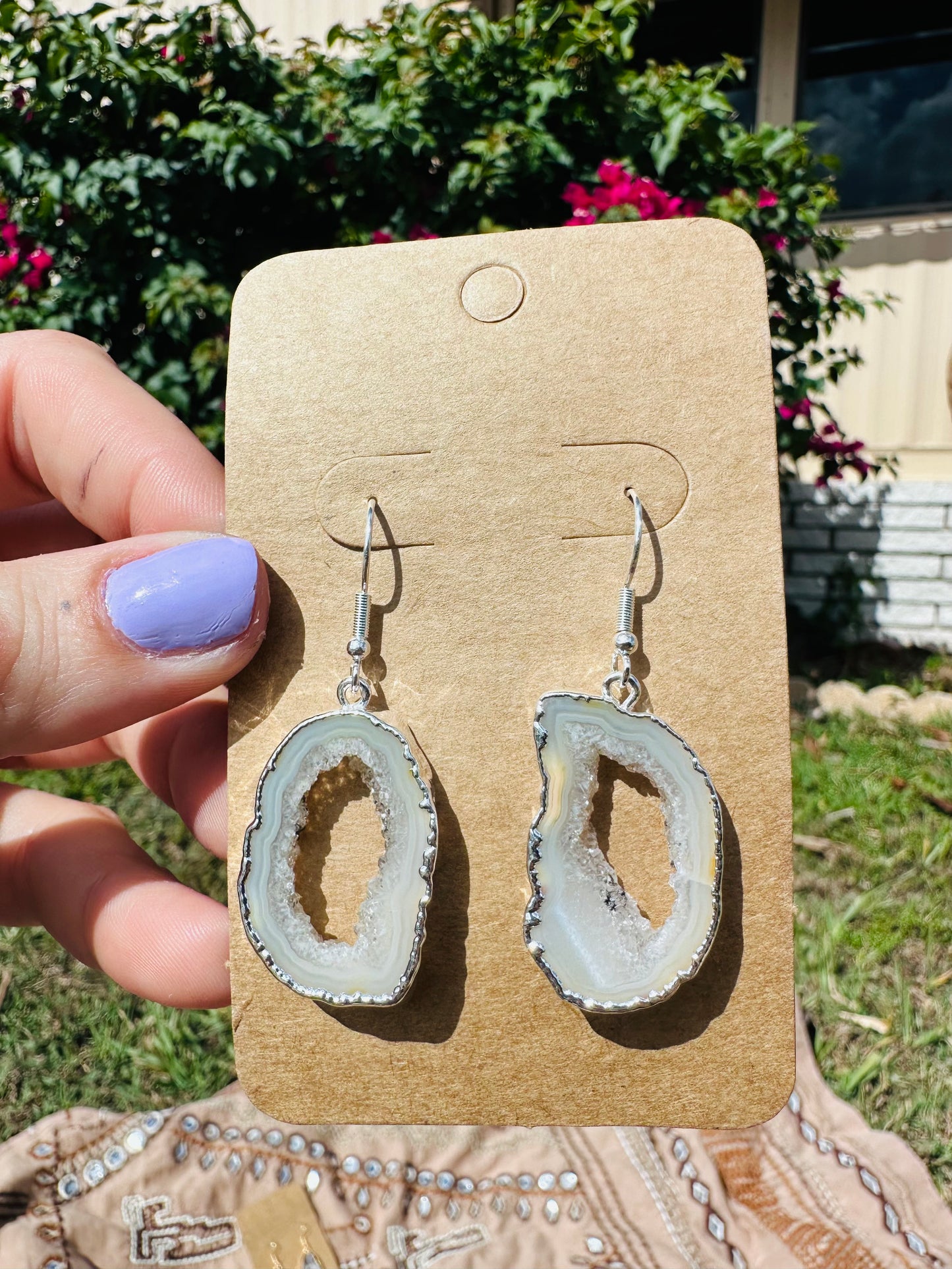 Agate Druzy Slice Earrings