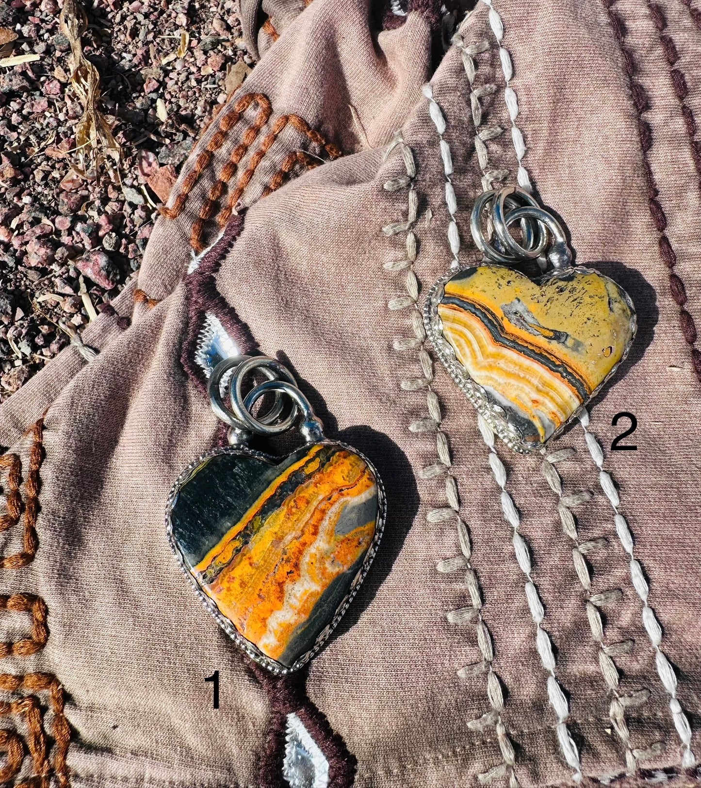 Bumble Bee Jasper Heart Pendant