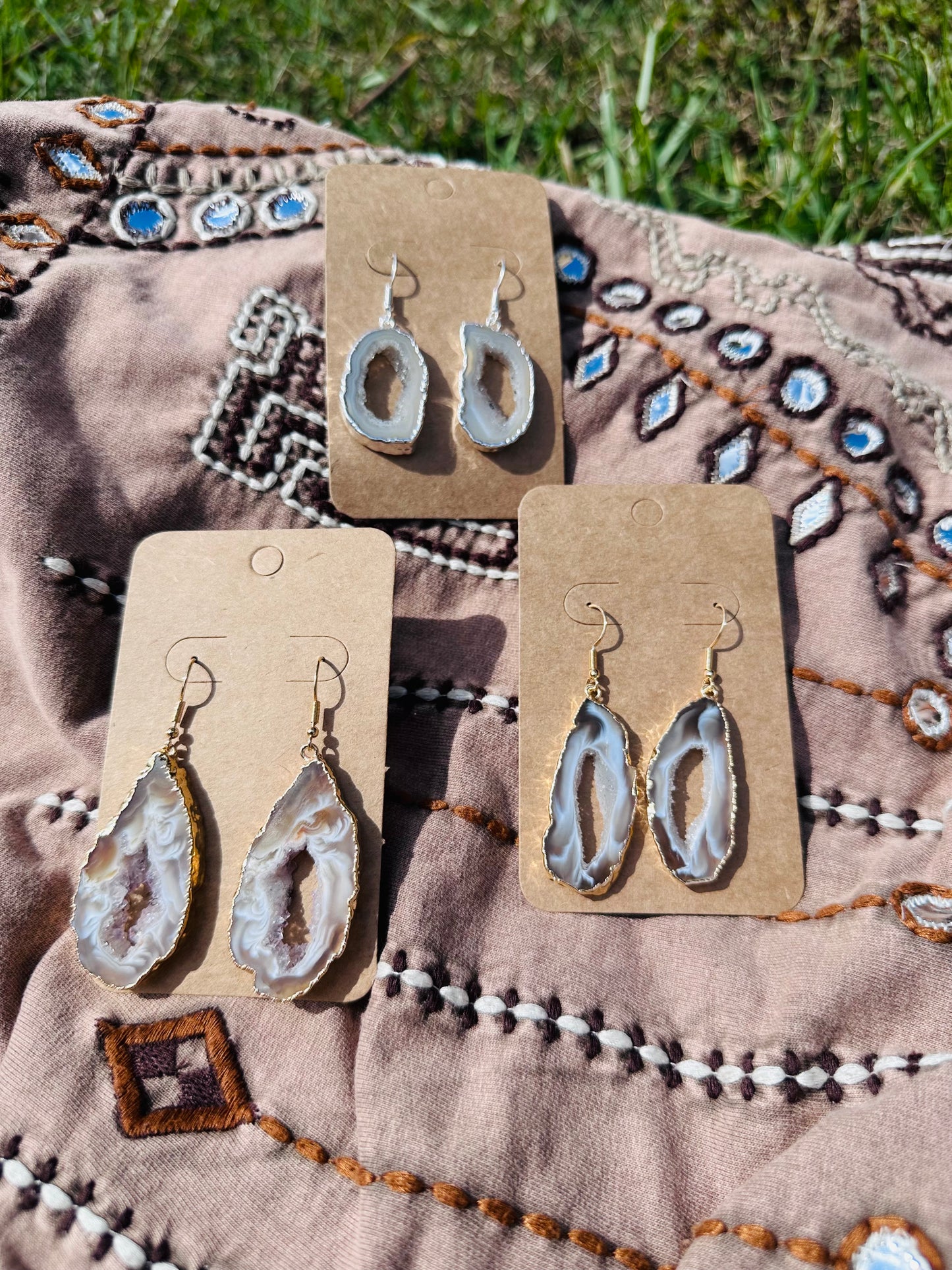 Agate Druzy Slice Earrings