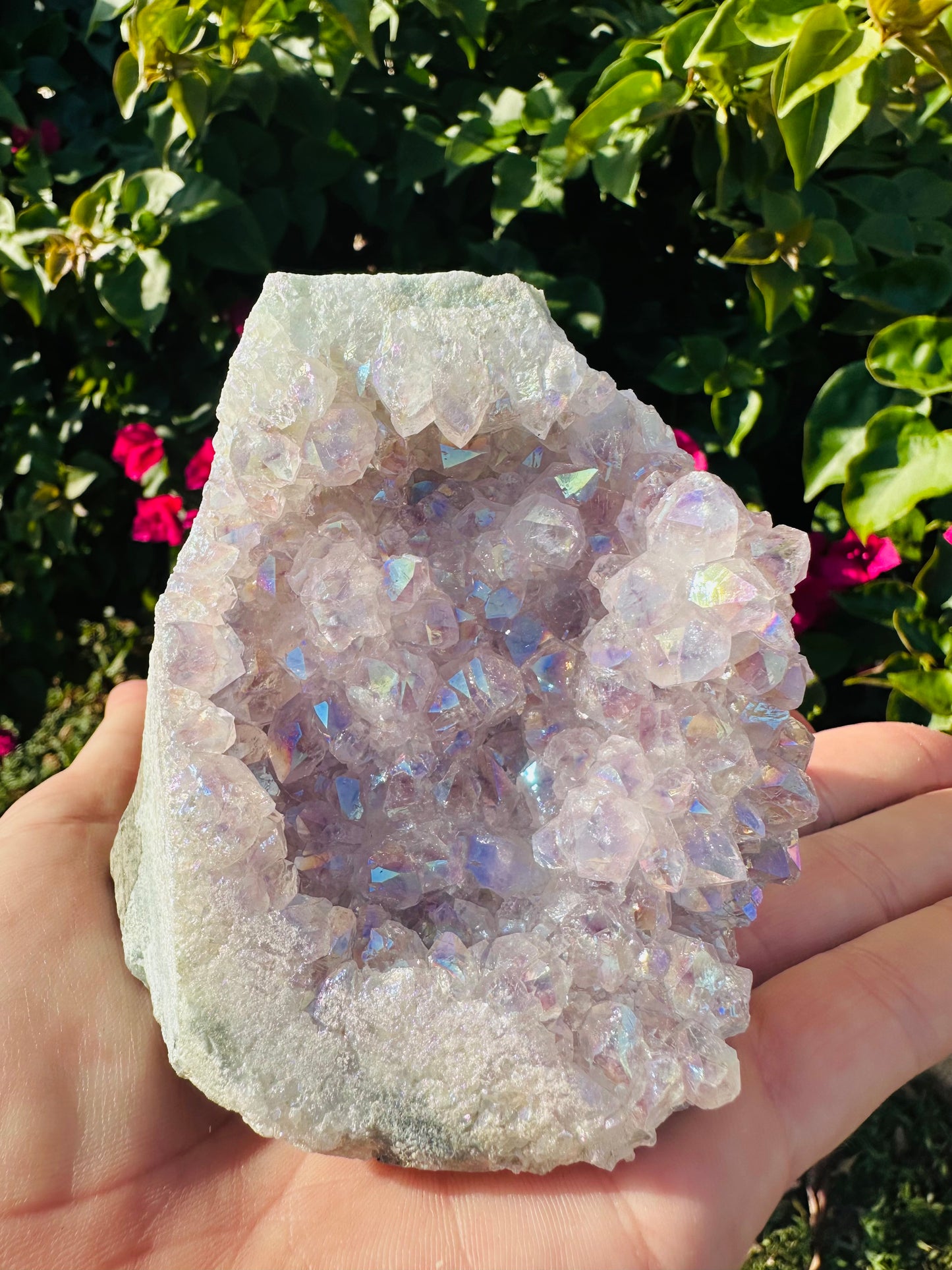 Freestanding Angel Aura Amethyst Druzy