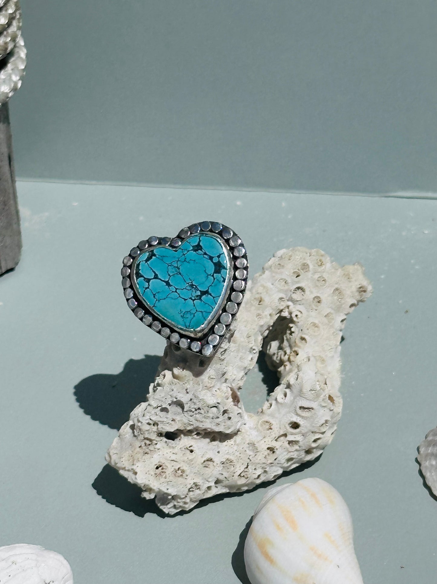 Turquoise Sterling Silver Heart Ring