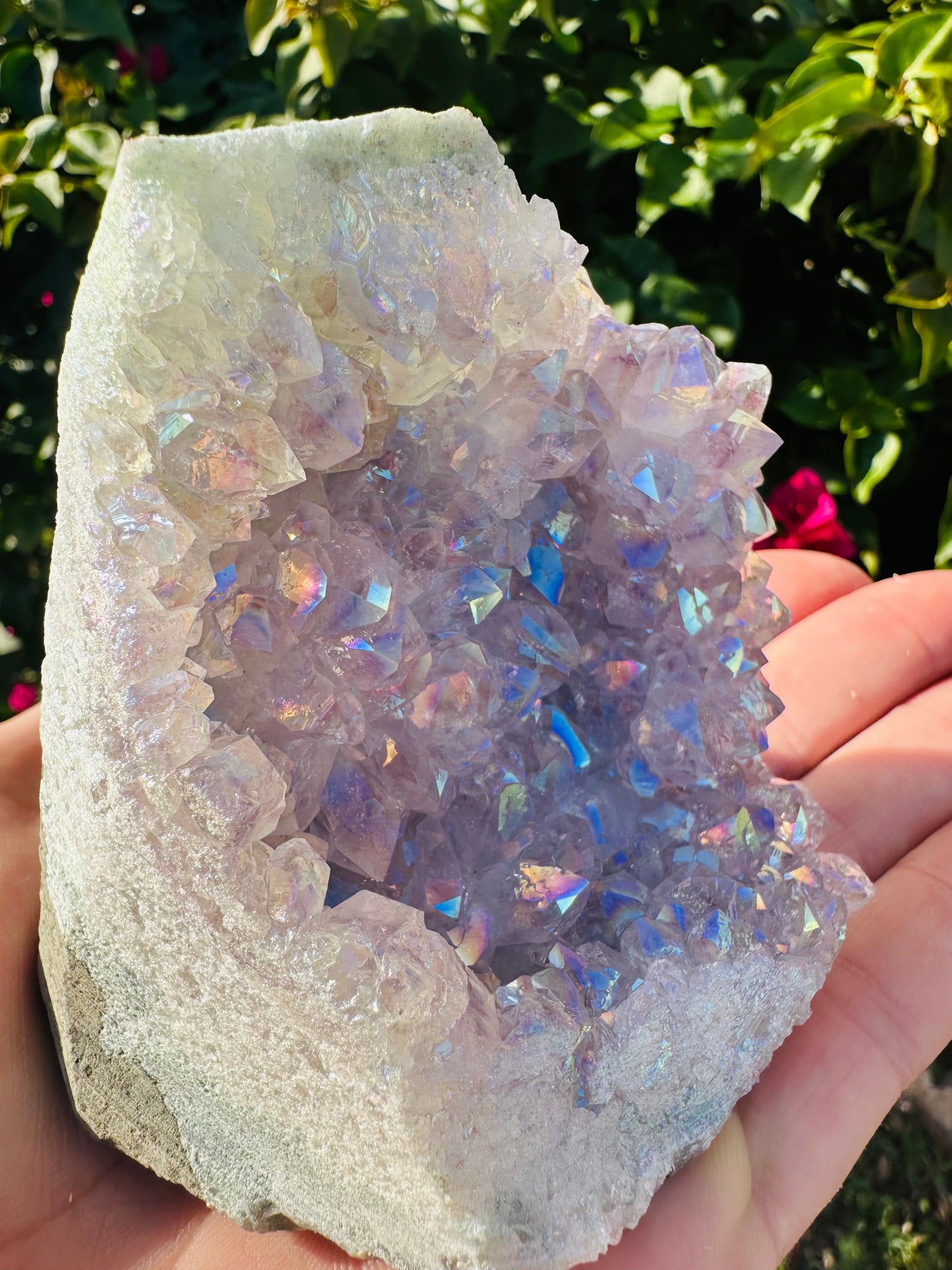 Freestanding Angel Aura Amethyst Druzy