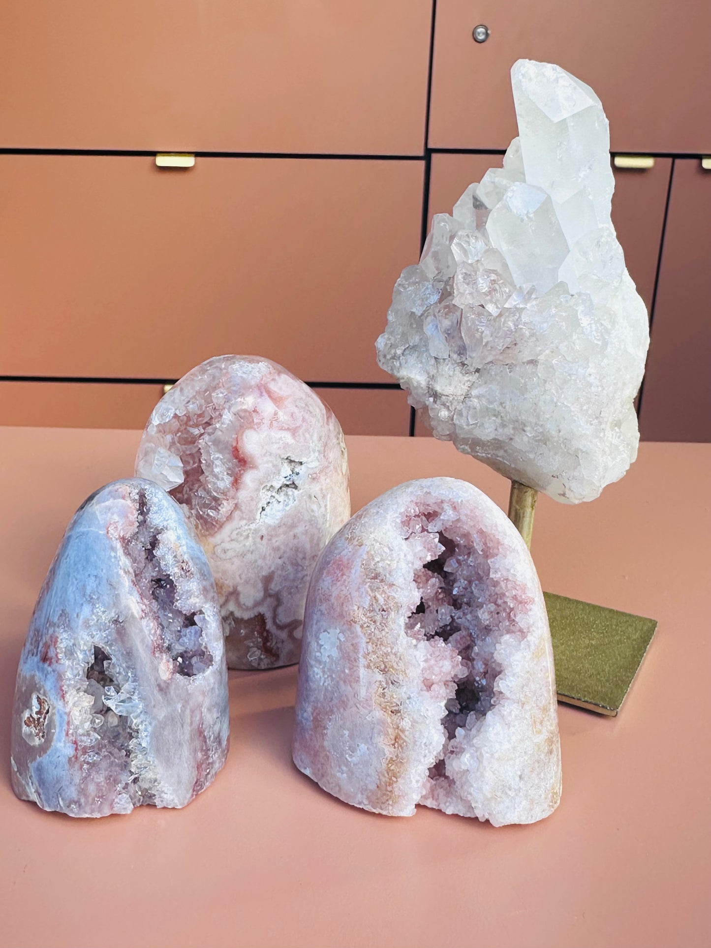 Pink Amethyst Druzy Freeforms