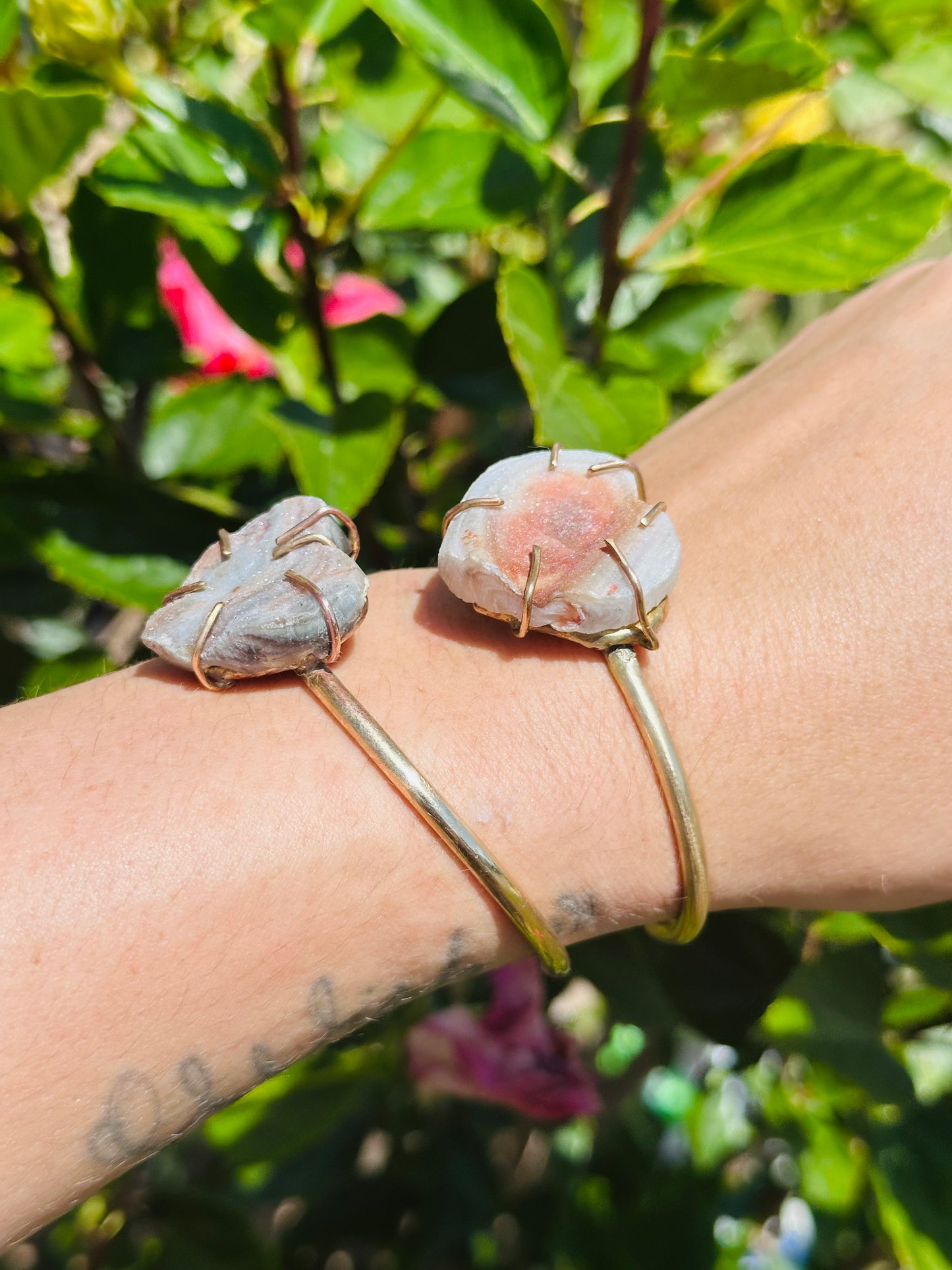 Druzy Heart Cuff Bracelet