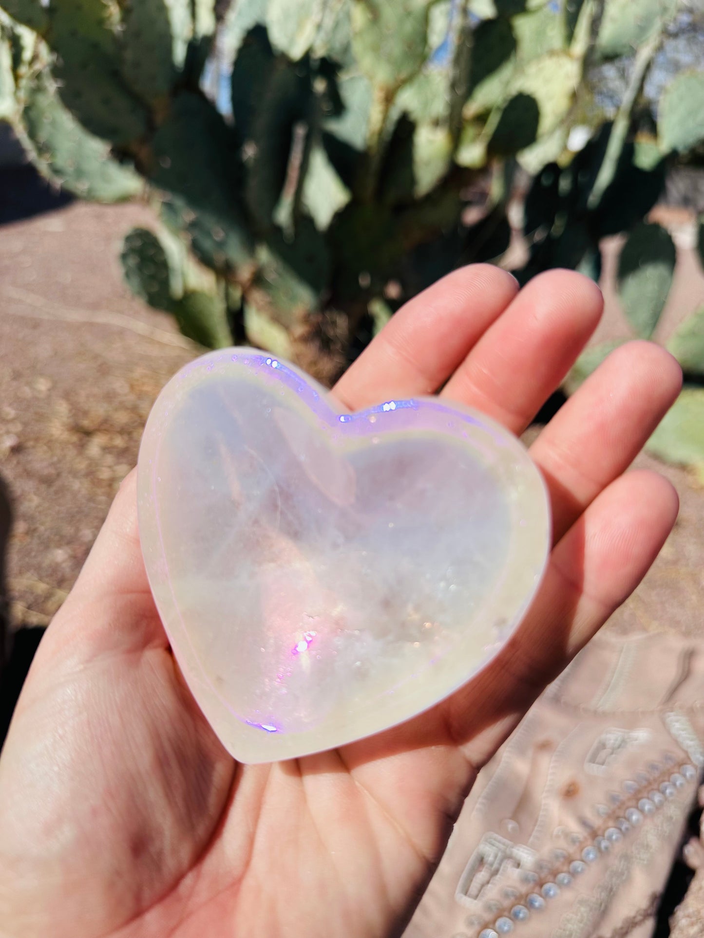 Rose Quartz Aura Heart Dish