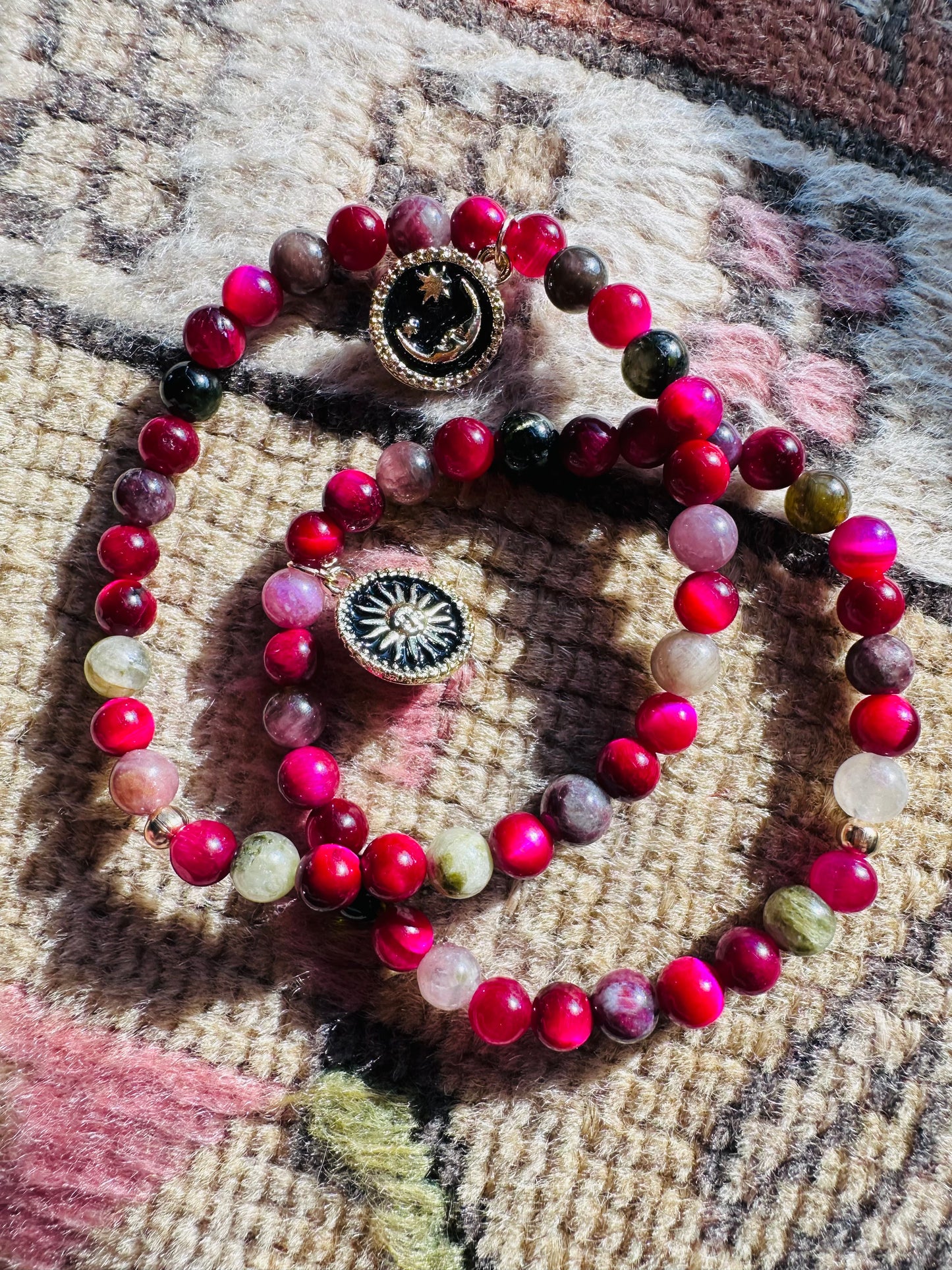 Coloured Tourmaline Celestial Charm Bracelets