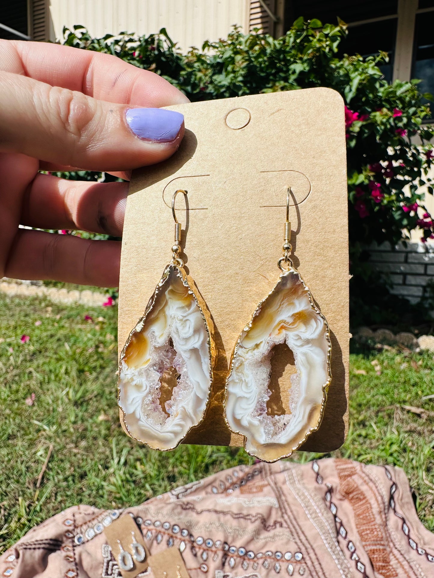 Agate Druzy Slice Earrings