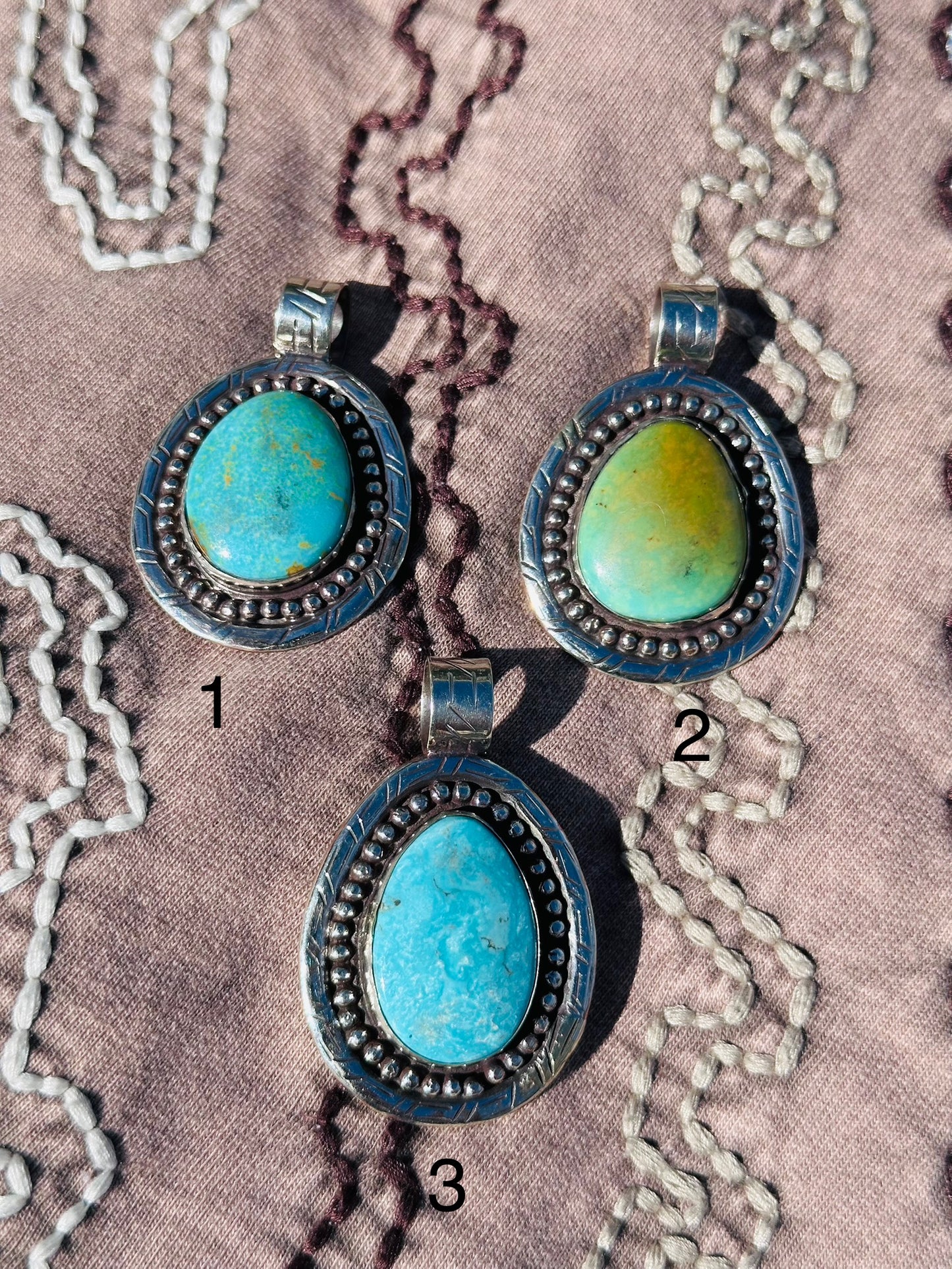 Turquoise and Silver Southwestern Pendant Necklace