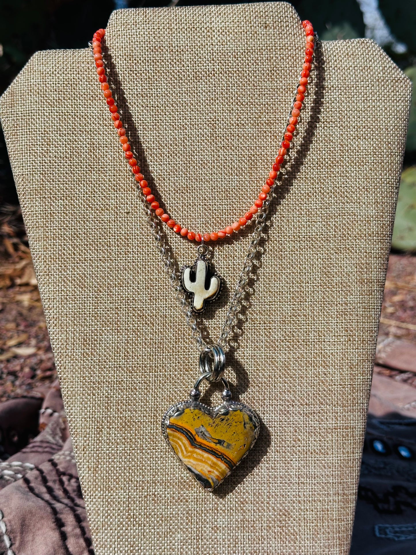 Bumble Bee Jasper Heart Pendant