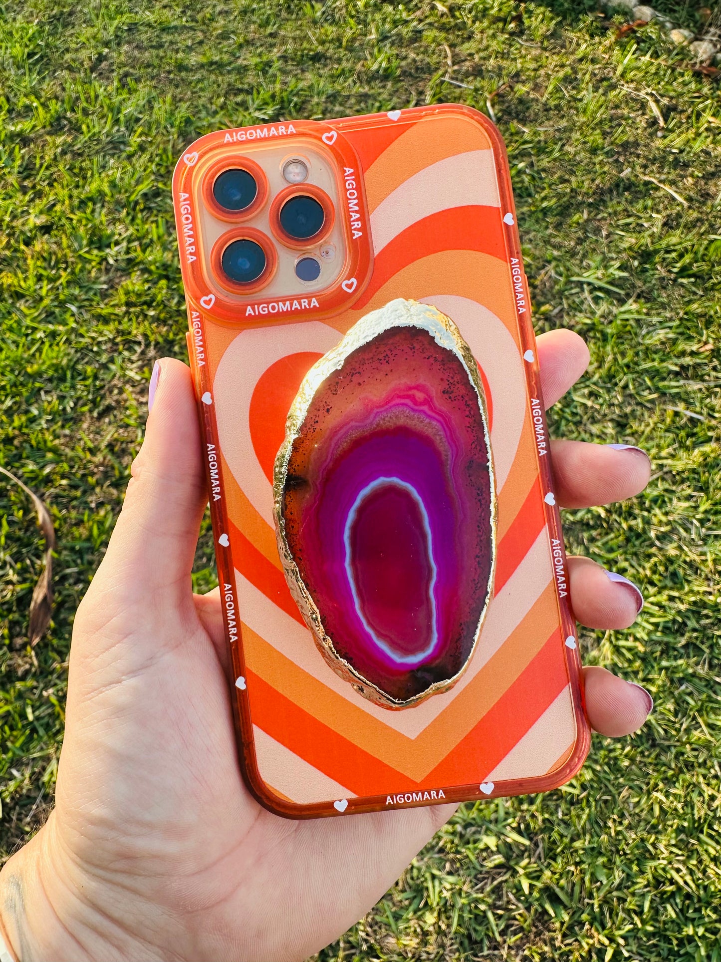 Agate Slice Phone Grip