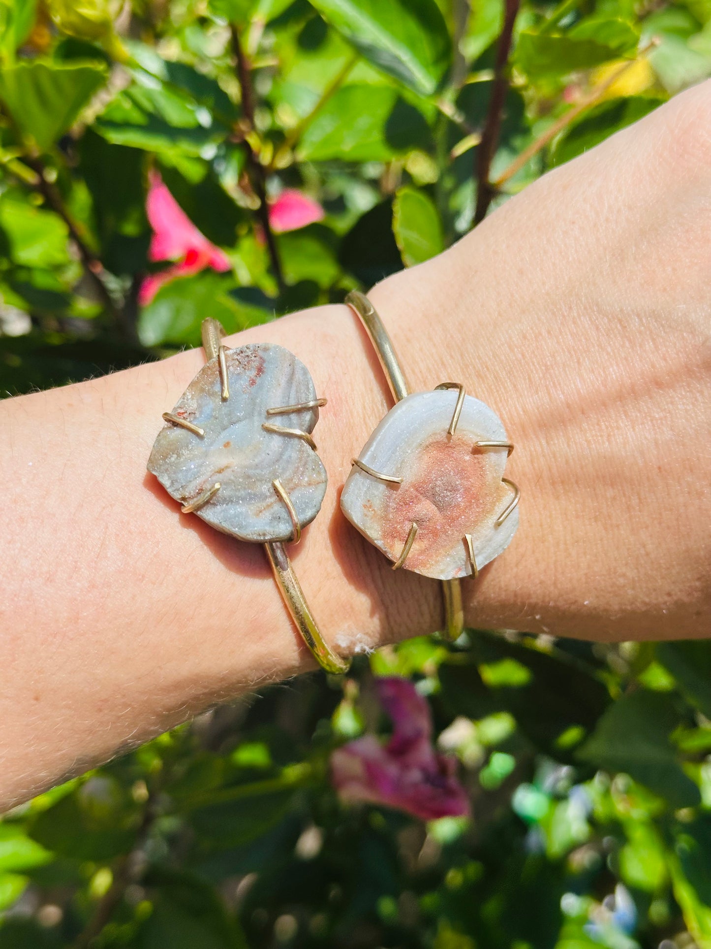 Druzy Heart Cuff Bracelet
