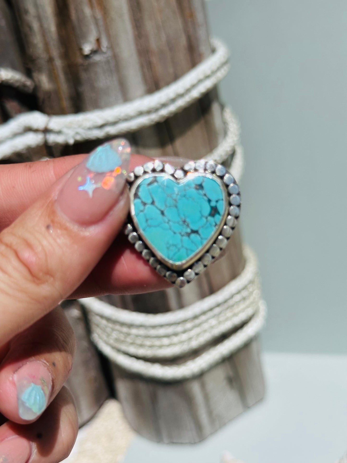 Turquoise Sterling Silver Heart Ring
