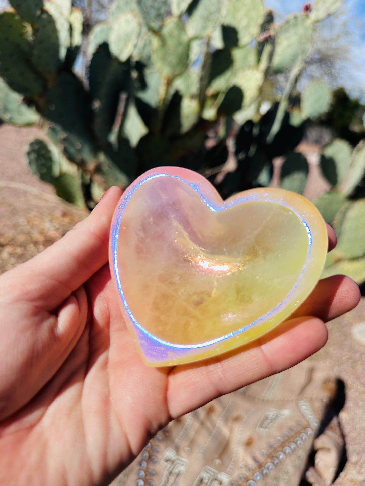 Rose Quartz Aura Heart Dish