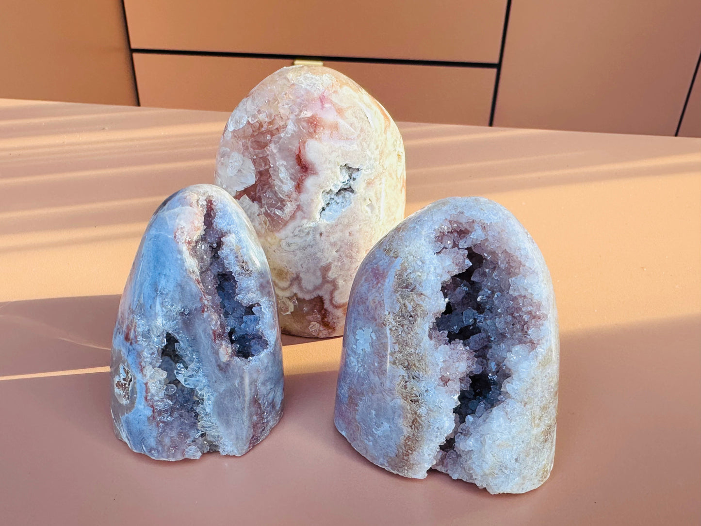 Pink Amethyst Druzy Freeforms