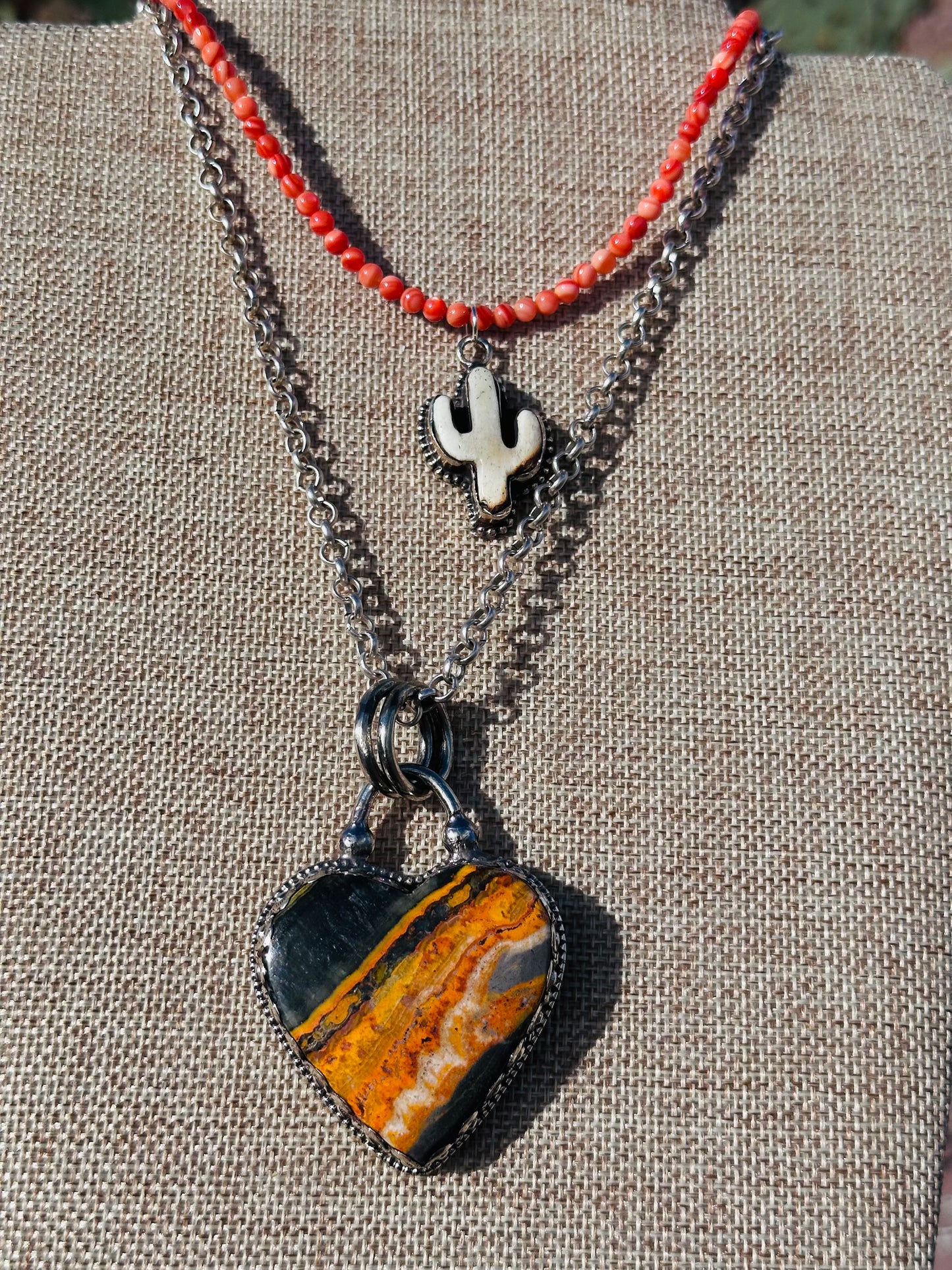 Bumble Bee Jasper Heart Pendant