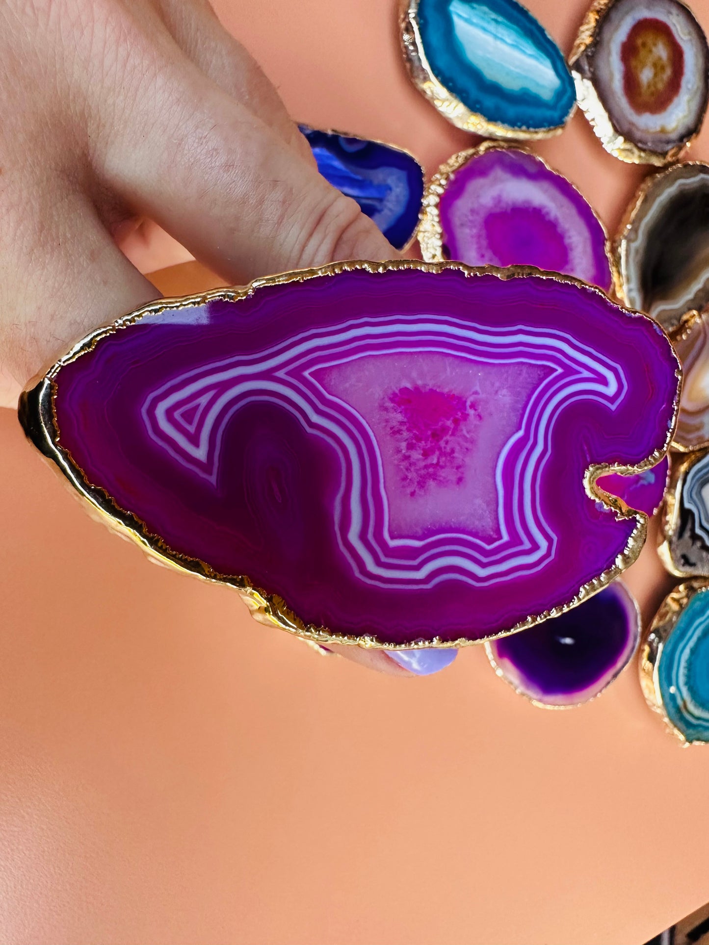 Agate Slice Phone Grip