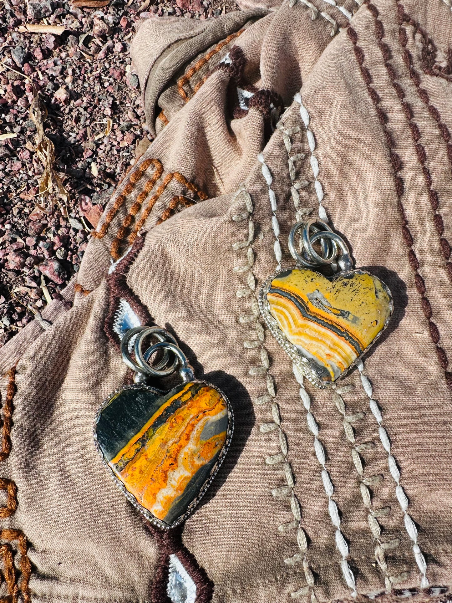 Bumble Bee Jasper Heart Pendant