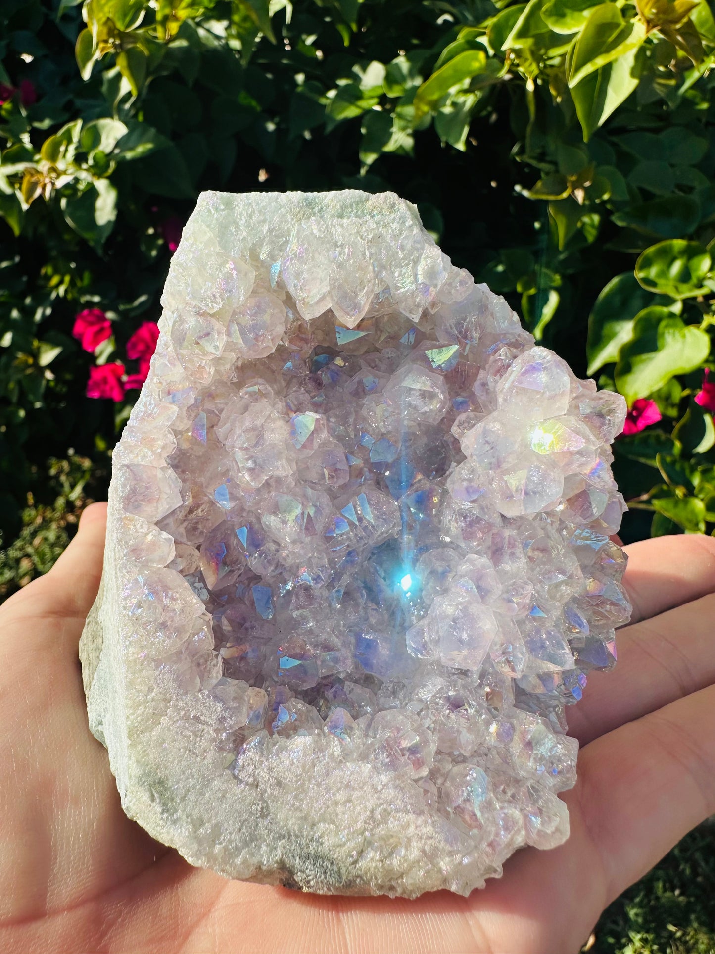Freestanding Angel Aura Amethyst Druzy