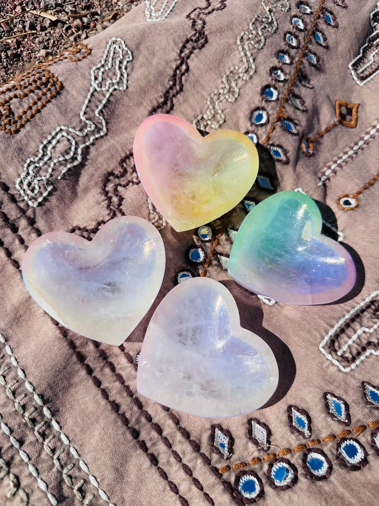 Rose Quartz Aura Heart Dish