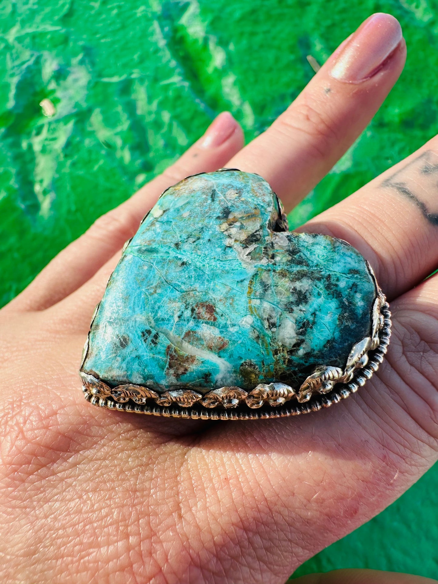 Turquoise Heart Statement Ring